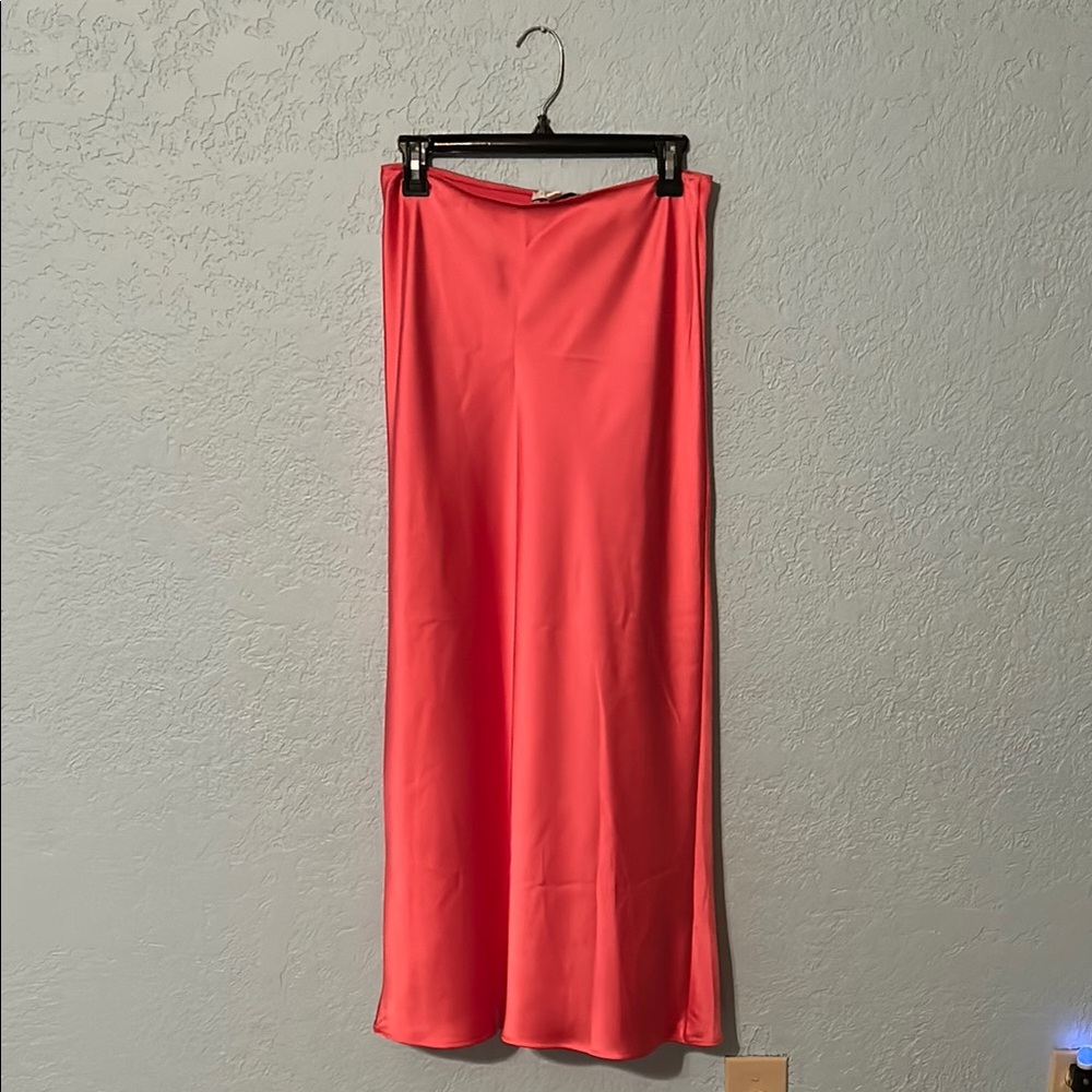 Topshop Orange Pink Maxi Slip Skirt Casual